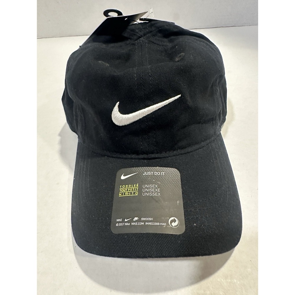 Nike Boys Youth Baseball Hat Adjustable Strap Back Black New With Tags